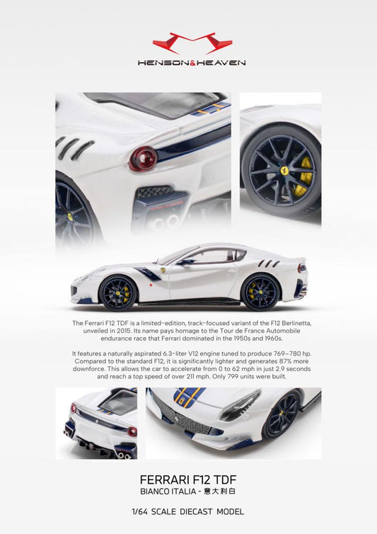 HH Model 1/64 Ferrari F12 TDF Bianco Italia Preorder