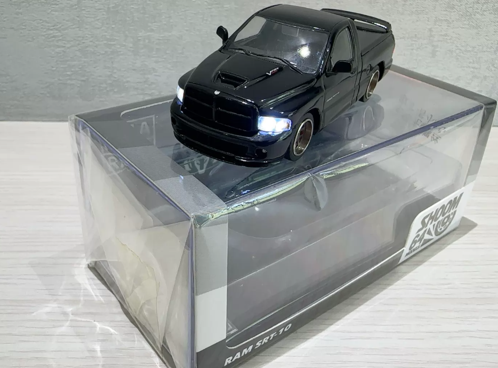 GCD Shoom 1:64 Dodge RAM SRT-10 Black Diecast Model Car with Bearing Wheels