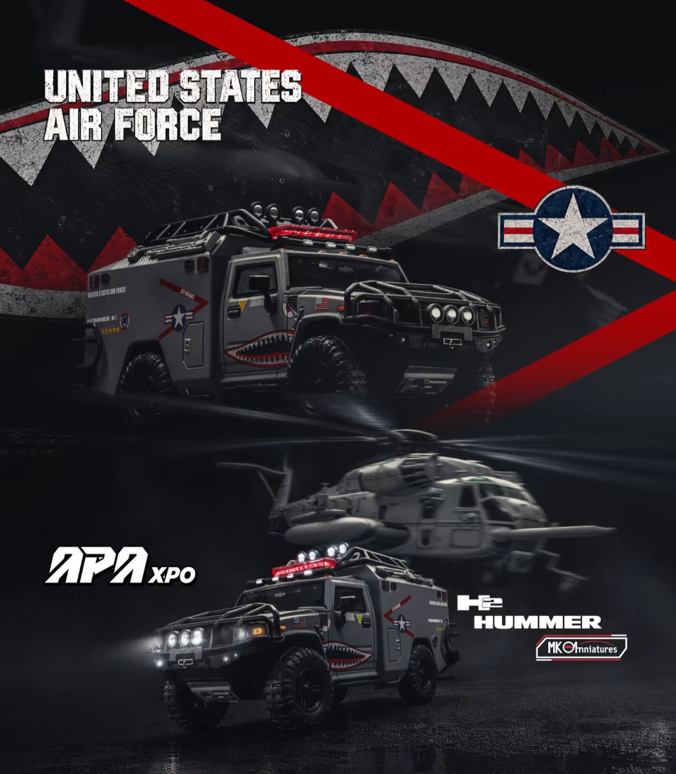 MK Miniatures 1/64 Hummer H2 US Air Force Shark Gray Foshan 2026