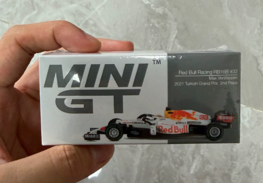 MINI GT 1/64 680 Red Bull RB16B White Livery Verstappen Turkish GP