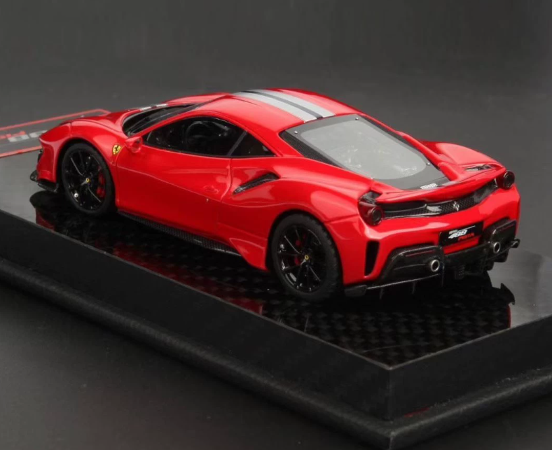 BBR 1/43 Ferrari 488 Pista Red Metallic with Black Wheels 01