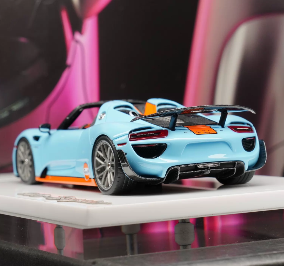 Makeup 1/43 Porsche 918 Spyder Weissach Package Gulf Livery 2011 EM812B