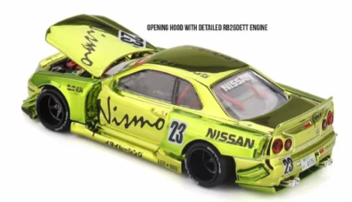 MINI GT Kaido House R34 Kaido Works LTD EDN Anti-Freeze Chrome Beijing 1/64