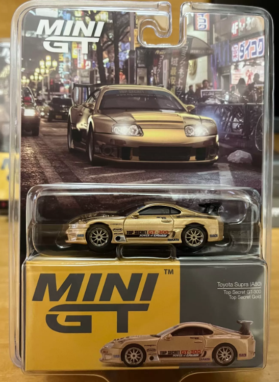 MINI GT 961 Toyota Supra A80 Top Secret GT300 Top Secret Gold 1:64 Diecast